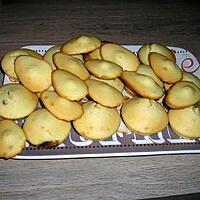 recette petites madeleine, natures, nutella café et fraise.