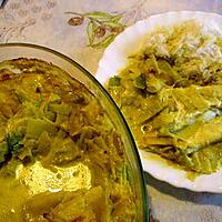 recette Gratin de cabillaud sur fondue de poireaux au curry