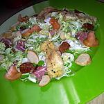 recette Frisée au chorizo jambon cru et ses batonnets de mozzarella chaude