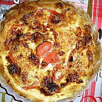 recette quiche chèvre, bacon, tomate.