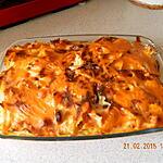 recette Gratin de pâtes aux knackis et béchamel à la tomate