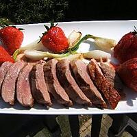 recette Magret de canard et poêlées de fraises au pastis