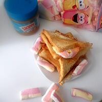 recette Croque sucré beurre de cacahuète marshmallow