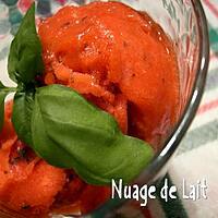 recette SORBET FRAISES/BASILIC