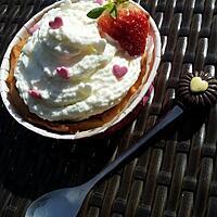 recette Tartelette Fondante au nutella:mascarpone et fraise avec chantilly au mascarpone