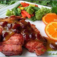 recette Côtelettes de porc au cari rouge, sauce à l'orange