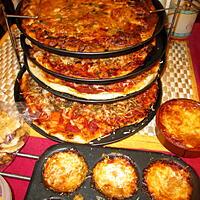 recette pizzas ,  garnitures  différentes