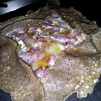recette Crêpe salé au lardons chévre et miel