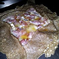 recette Crêpe salé au lardons chévre et miel