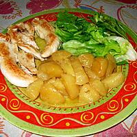 recette Aiguillettes de poulet aux dés de pomme