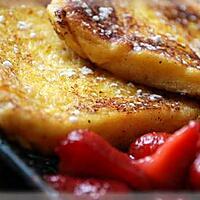 recette Pain perdu à l'orange et sa salade de fraises