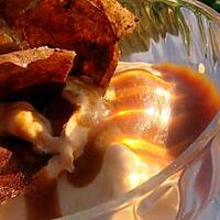 recette CREME GLACEE ABRICOT MIEL SAUCE AU CARAMEL