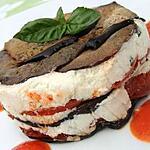 recette LEGUMES GRILLES EN MILLEFEUILLE DE BROUSSE coulis de piquillos