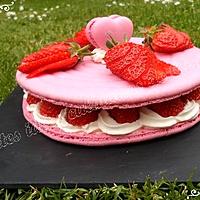 recette Macaron géant aux fraises