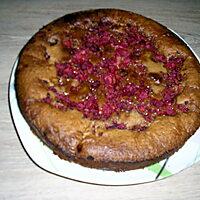 recette gateau chocolat au lait, amande et framboise