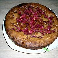 recette gateau chocolat au lait, amande et framboise