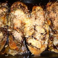 recette Aubergines farcies aux foies de volaille