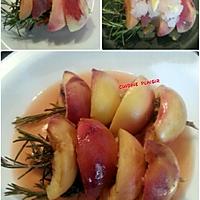 recette Brochettes de pêches de vigne rôties