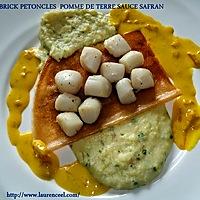 recette BRICK PETONCLES POMME DE TERRE SAUCE SAFRAN