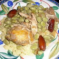 recette Tajine de poulet aux fèves et aux dattes