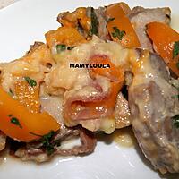 recette Roti de porc aux trois fromages et aux pêches