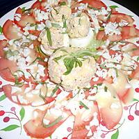 recette TOMATE SOLEIL OEUFS FARCIS JAMBON FROMAGE AIL ET FINES HERBES