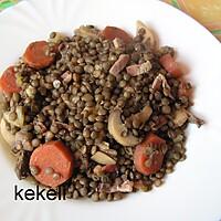 recette Lentilles vertes à la forestière