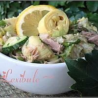 recette Salade d'artichaut, thon, coriandre et câpres
