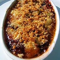 recette Crumble de quetches et poires au miel de sapin