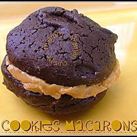 recette Cookie/macaron au chocolat noir & beurre de cacahuètes