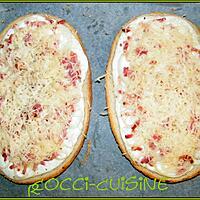 recette bruschetta façon tarte flambée gratinée