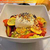 recette Craquant œuf poché et sa ratatouille colorée