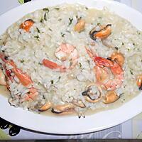 recette RISOTTO IN BIANCO MOULES GAMBAS VONGOLE