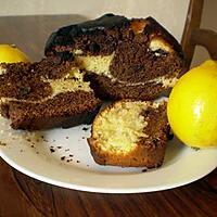 recette Cake marbré au chocolat et au citron