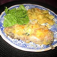 recette cote  de porc  aux olives , tomate ,  pomme de terre