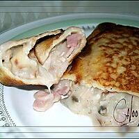 recette Crêpes fourrées (jambon, champignons, poulet et olives)