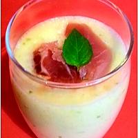 recette Soupe de melon au basilic et jambon sec (verrines)