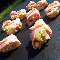 recette Roulé *pique-nique*de jambon au surimi et avocat