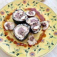 recette Maki de Poulet facon bourguignon  (revisité pour les foodies dans mon assiette de Nadc)