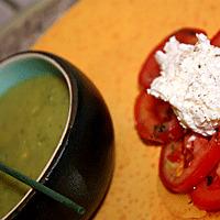 recette Velouté de courgettes, salade de tomates et chèvre frais