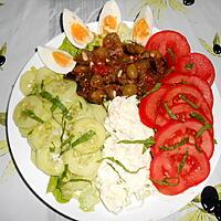 recette UNE PETITE SALADE AUX COULEURS ITALIENNES