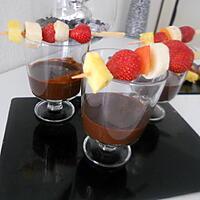 recette Brochettes de fruits & fondue au chocolat