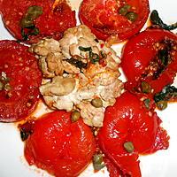 recette CERVELLE DE PORC AUX CAPRES ET POELEE DE TOMATES