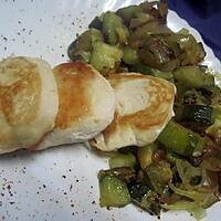 recette Mini-steaks de poulet aux courgettes.