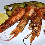 recette GAMBAS MARINEES SUR PLANCHA