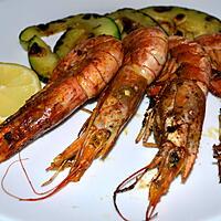 recette GAMBAS MARINEES SUR PLANCHA