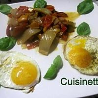 recette Oeufs au fenouil et quatuor de poivrons.