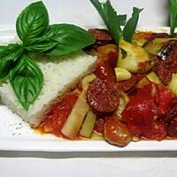 recette Chorizo aux légumes .