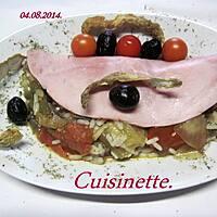 recette Jambon garni au riz ratatouille.