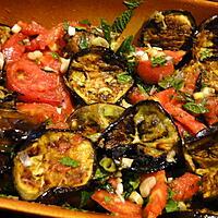 recette Salade d'aubergines grillées et tomates